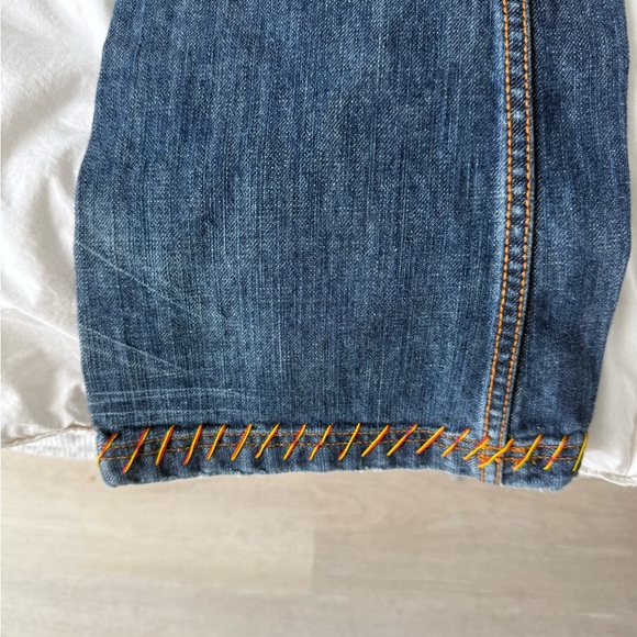 Antik Denim Dark Blue Jeans with Bold Orange Accents 1960, 1970 style - Picture 2 of 9